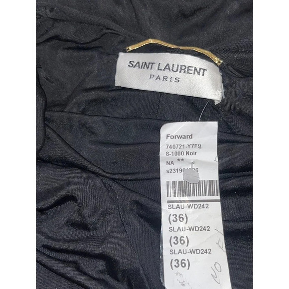 SAINT LAURENT Hooded Crepe Dress in Noir 36 New Womens Long Maxi Gown - Picture 9 of 17